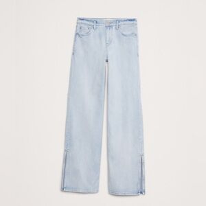 🌞 Banana Republic The Icon Classic Mid-Rise Wide-Leg Split-Hem Jean